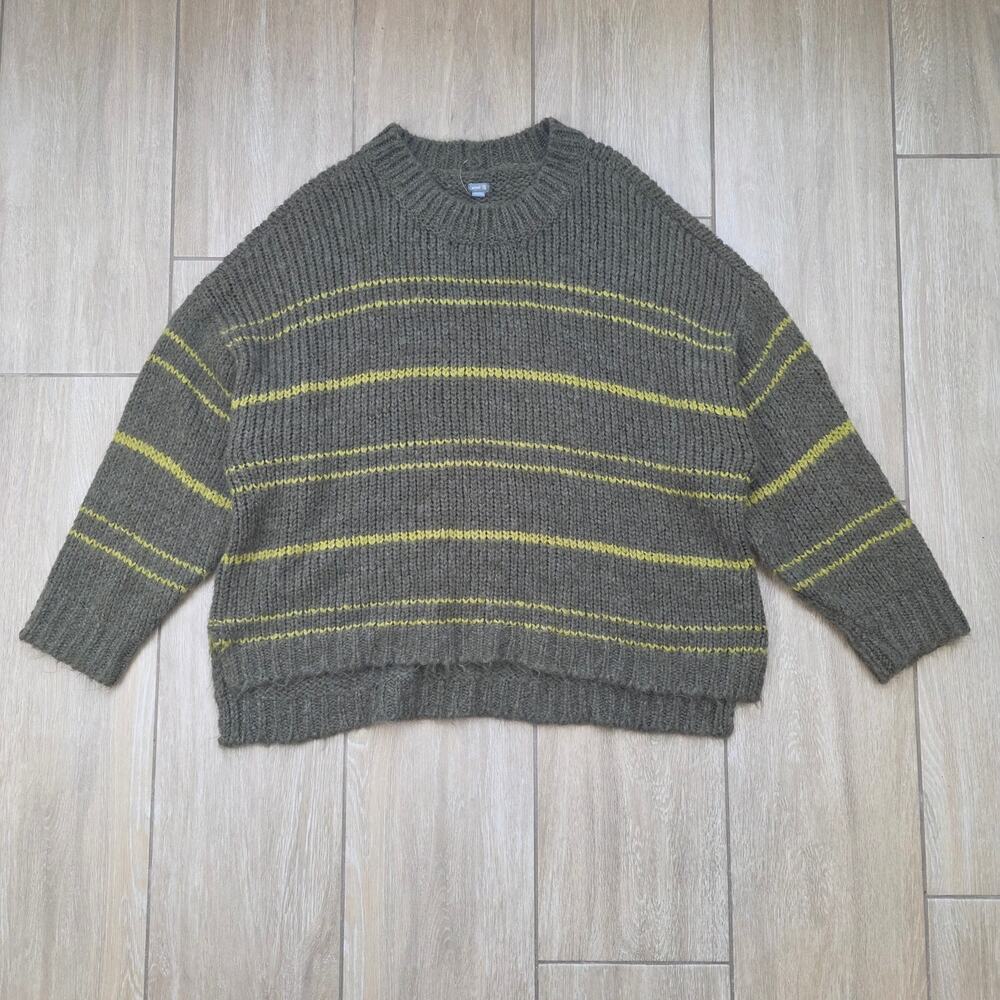 Aerie Oversized Chunky Knit Stripe Pullover Sweater Size 2XL Distressed Grunge